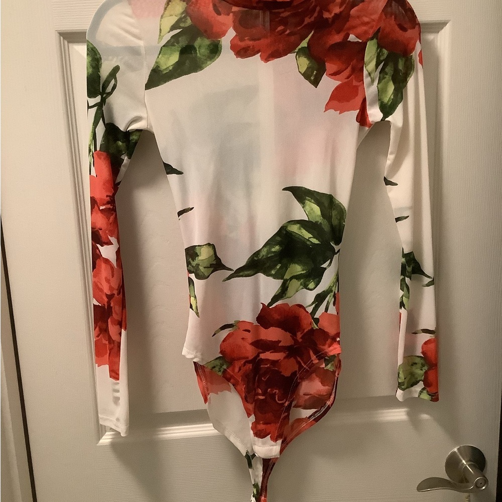 Monaco Red and Green Floral Bodysuit